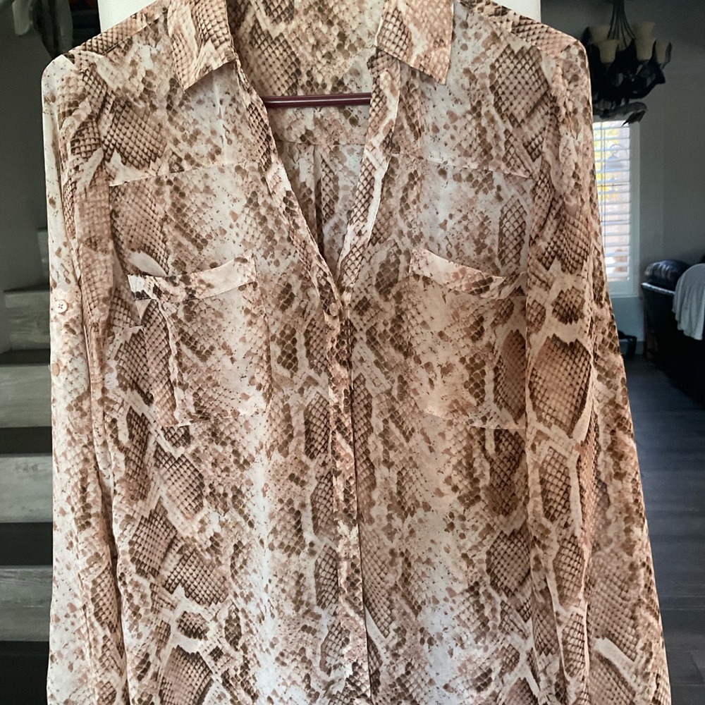 Express snakeskin blouse medium